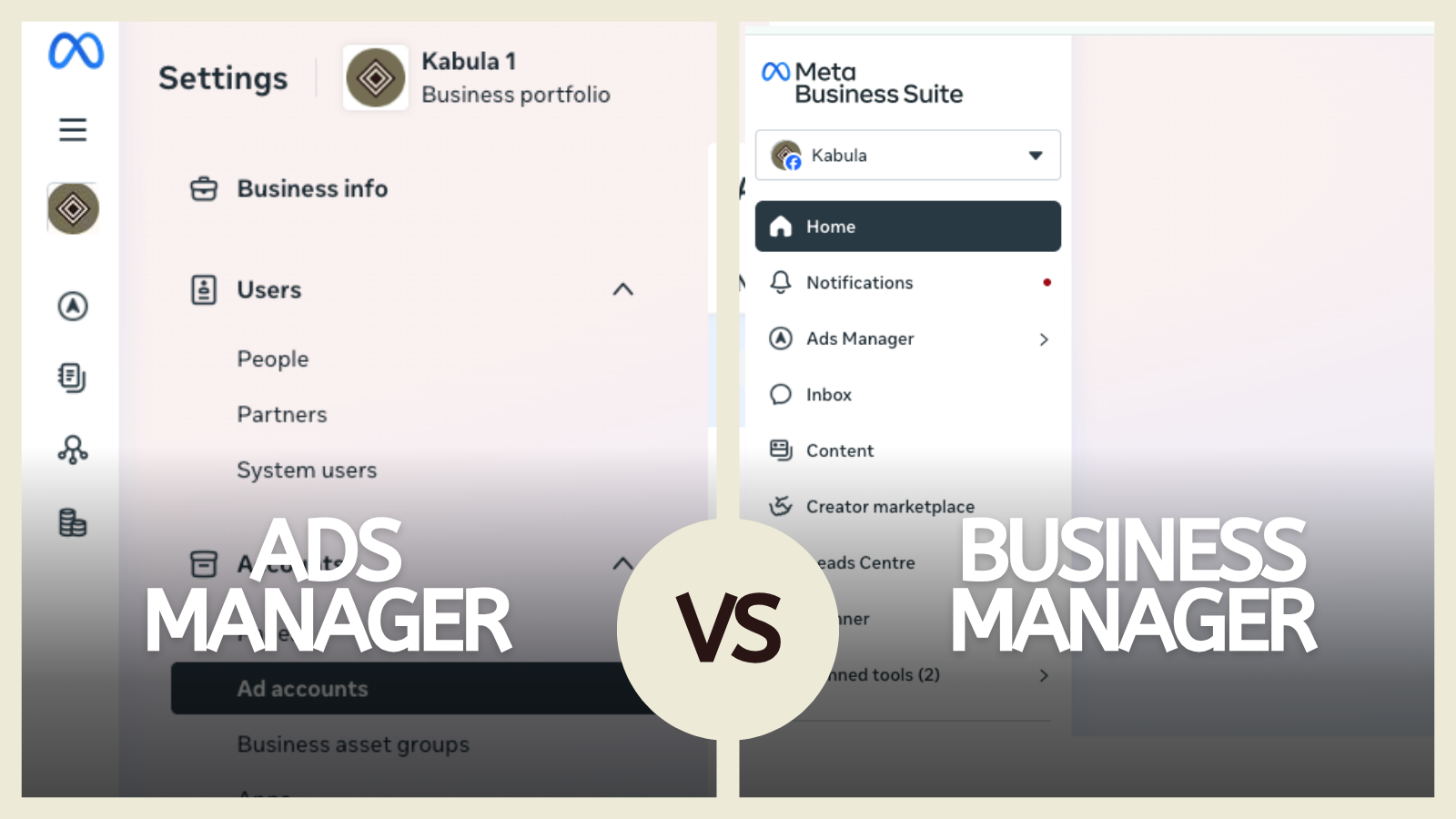 Ads Manager versus Business Manager access and permissions personal ad account vs business ad account access comparison